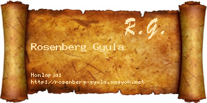 Rosenberg Gyula névjegykártya